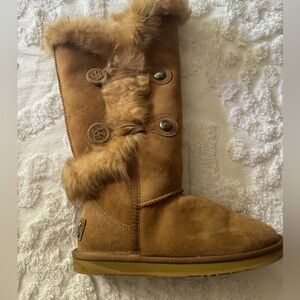Australia Luxe Collective Tall Shearling Boots Size9 Ladies Nordic Tan Suede